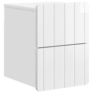 vidaXL Cabinet de chevet mural Blanc brillant 33 x 34,5 x 43 cm