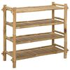 vidaXL Rack &agrave; chaussures avec &eacute;tag&egrave;re Naturel 4 niveaux Bambou