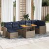 vidaXL Salon de jardin 8 pcs avec coussins gris r&eacute;sine tress&eacute;e