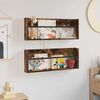 vidaXL &Eacute;tag&egrave;re &agrave; magazines 2 pcs Ch&ecirc;ne fum&eacute; 80 x 12 x 30 cm