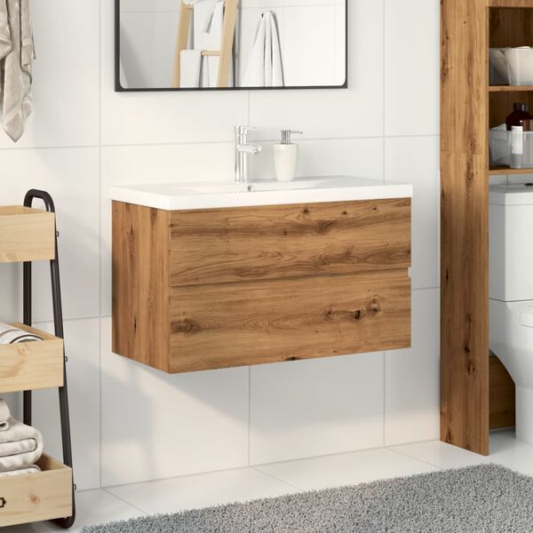 vidaXL Armoire lavabo avec bassin intégré chêne artisanal