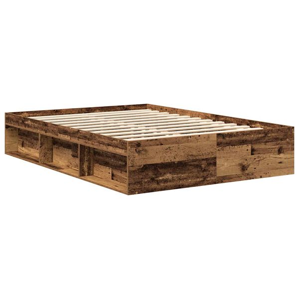 vidaXL Cadre de lit sans matelas vieux bois 140x200 cm bois ing&eacute;nierie