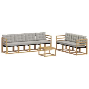 vidaXL Ensemble de canap&eacute;s d'ext&eacute;rieur 8 pcs Blanc et gris clair