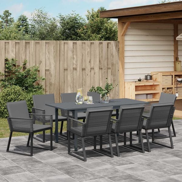 vidaXL Ensemble de salle à manger pour jardin 9 pcs Anthracite