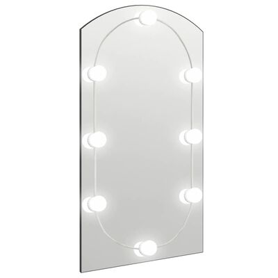 vidaXL Miroir avec éclairage LED 90x45 cm Verre Arche