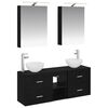 vidaXL Ensemble d'armoire de salle de bain 5 pc Ch&ecirc;ne noir