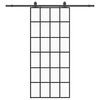 vidaXL Porte coulissante kit de quincaillerie noir 90x205 cm verre ESG