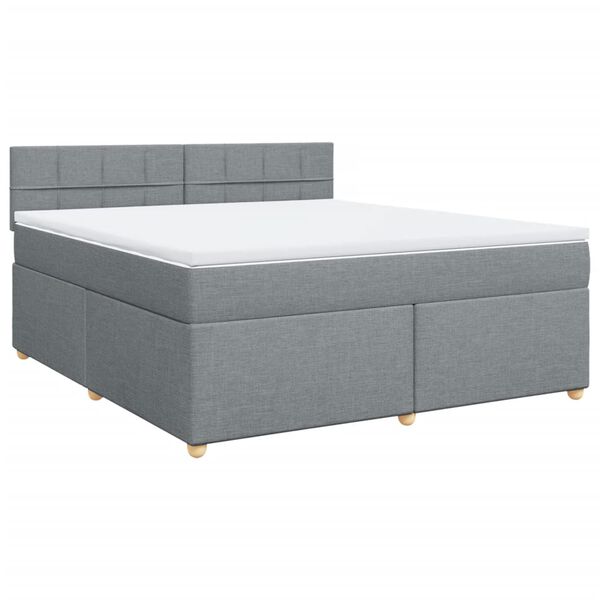 vidaXL Sommier &agrave; lattes de lit avec matelas Gris clair 180x200cm Tissu