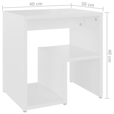 vidaXL Table de chevet Blanc 40x30x40 cm Aggloméré
