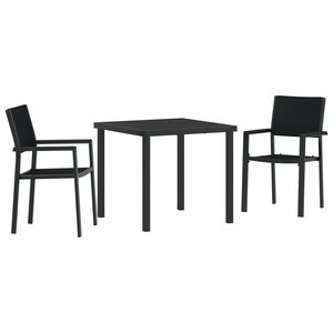 vidaXL Ensemble de salle à manger pour jardin 5 pcs Noir