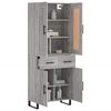 vidaXL Buffet haut Sonoma gris 69,5x34x180 cm Bois d'ing&eacute;nierie