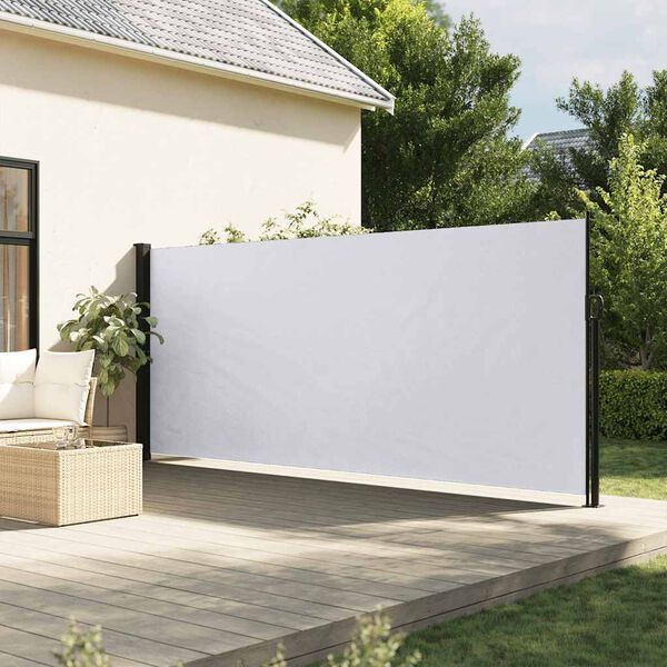 vidaXL Auvent lat&eacute;ral r&eacute;tractable blanc 180x600 cm