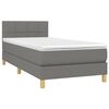 vidaXL Sommier &agrave; lattes de lit avec matelas Gris fonc&eacute; 80x200 cm Tissu