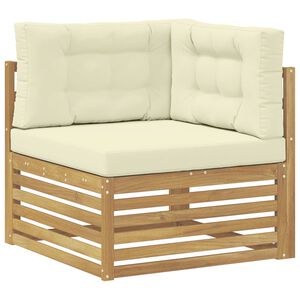 vidaXL Canap&eacute; d'angle ext&eacute;rieur Bois d'Acacia Massif Blanc