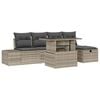 vidaXL Ensemble de canap&eacute; de jardin 6 pc Gris clair polyrotin