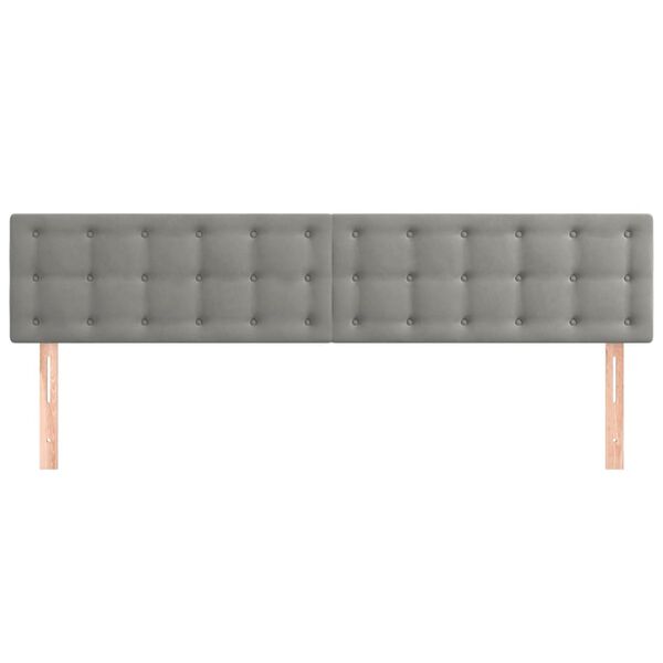 vidaXL T&ecirc;tes de lit 2 pcs Gris clair 90x5x78/88 cm Velours