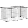 vidaXL Cage animaux de compagnie &agrave; 8 panneaux Noir 70x35x35 cm Acier