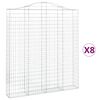 vidaXL Paniers &agrave; gabions arqu&eacute;s 8 pcs 200x30x220/240 cm fer galvanis&eacute;