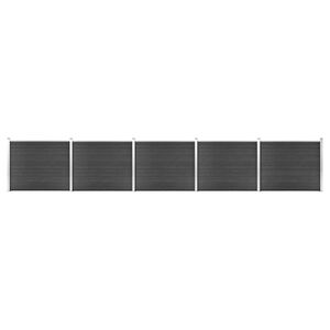 vidaXL Ensemble de panneau de cl&ocirc;ture WPC 872x146 cm Gris