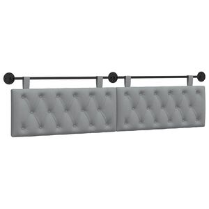 vidaXL T&ecirc;te de lit suspendue Gris clair Tissu
