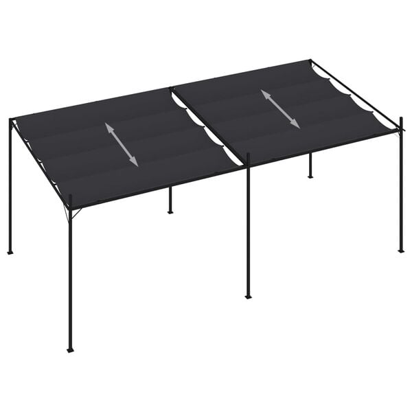 vidaXL Belv&eacute;d&egrave;re avec toit r&eacute;tractable 600x300x233 cm Anthracite