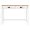 vidaXL Table console Hill avec 2 tiroirs 110x45x74 cm Pin solide