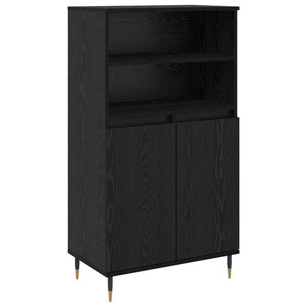 vidaXL Haut Armoire Noir 60 x 36 x 110 cm Bois d'ing&eacute;nierie