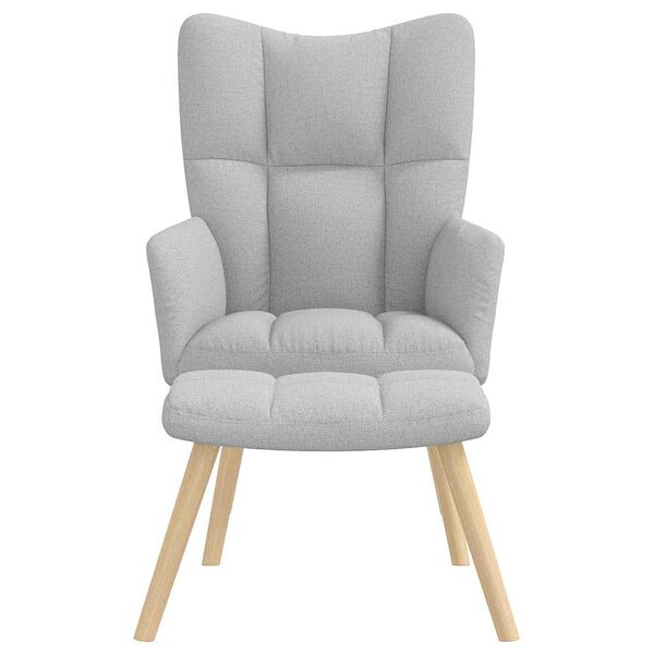 vidaXL Chaise de relaxation avec repose-pieds gris nuage tissu