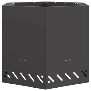 vidaXL Foyer sans fum&eacute;e Noir 58 x 58 x 51 cm Acier