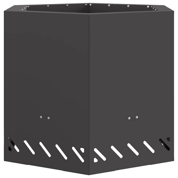 vidaXL Foyer sans fum&eacute;e Noir 58 x 58 x 51 cm Acier