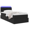 vidaXL Lit avec rangement et LED avec matelas Noir 90 x 200 cm Velours