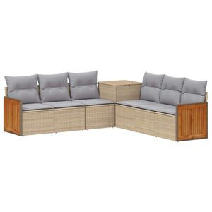 vidaXL Ensemble de Canap&eacute;s 7 pc Beige et Gris clair