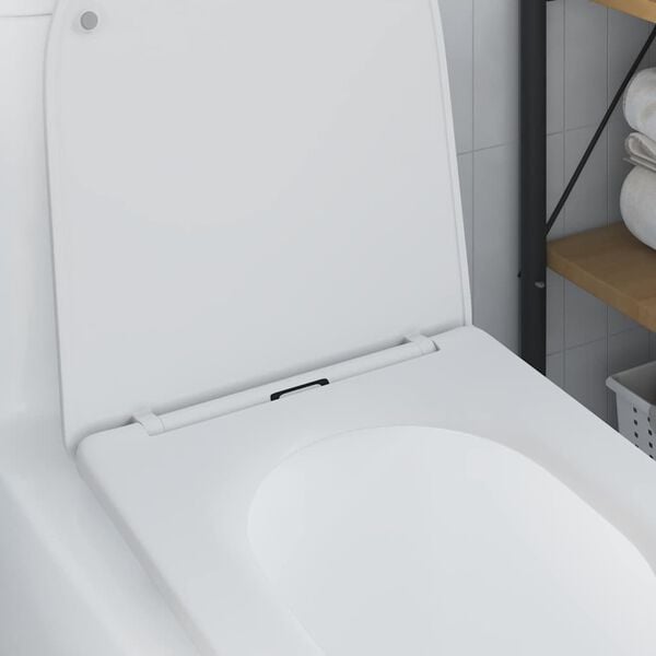 vidaXL Si&egrave;ge de toilette Blanc 44 x 36,4 x 3,4 cm Duroplast