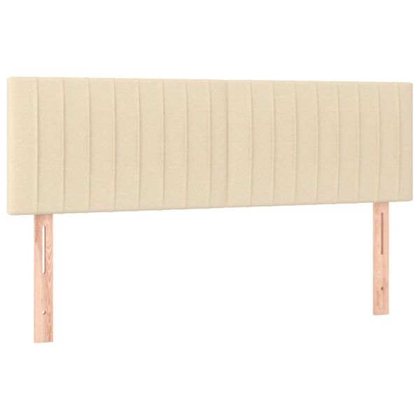 vidaXL T&ecirc;tes de lit Cr&egrave;me 144x5x78/88 cm Tissu
