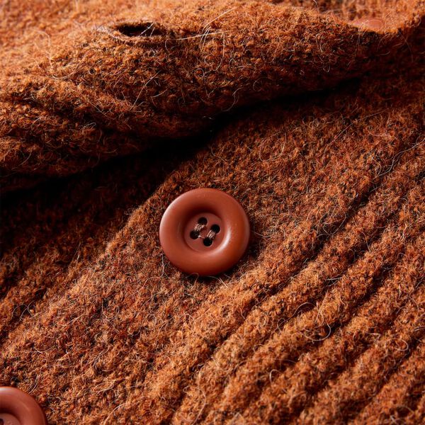 Cardigan pour enfants tricot&eacute; cognac 128