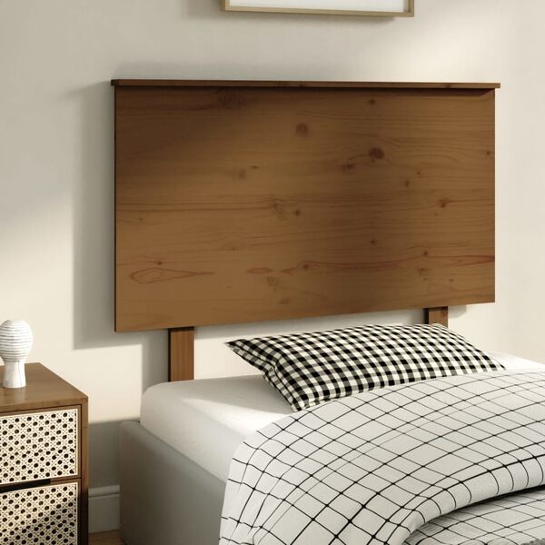 vidaXL T&ecirc;te de lit Marron miel 104x6x82,5 cm Bois massif de pin