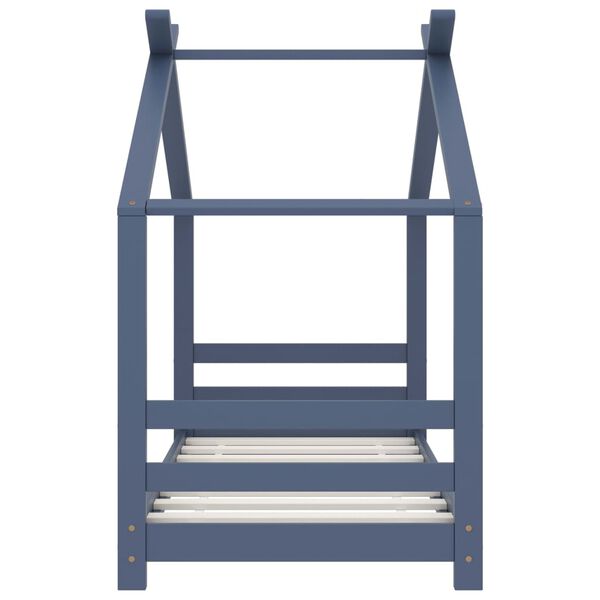 vidaXL Cadre de lit d'enfant Gris Bois de pin massif 70x140 cm