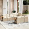 vidaXL Salon de jardin avec coussins 10 pcs beige r&eacute;sine tress&eacute;e