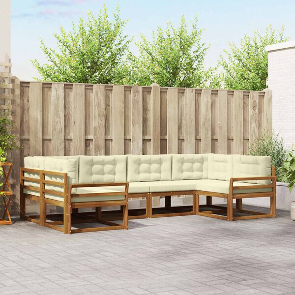 vidaXL Ensemble de canap&eacute;s d'ext&eacute;rieur 6 pcs Naturel et Cr&egrave;me