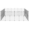 vidaXL Cage animaux de compagnie &agrave; 52 panneaux et porte Noir 35x35 cm