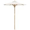 vidaXL Parasol de jardin Blanc cr&egrave;me &Oslash; 270 x 260 cm Bambou