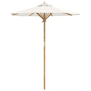 vidaXL Parasol de jardin Blanc cr&egrave;me &Oslash; 270 x 260 cm Bambou
