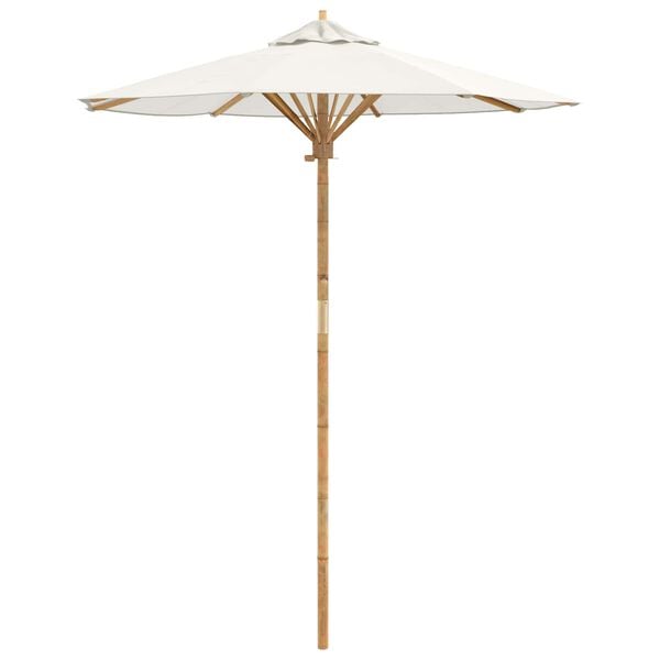 vidaXL Parasol de jardin Blanc cr&egrave;me &Oslash; 270 x 260 cm Bambou