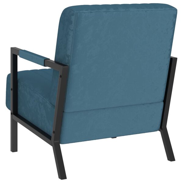 vidaXL Fauteuil bleu velours
