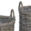 vidaXL Panier &agrave; plantes avec stockage 3 pcs Gris Kubu Rattan Kubu