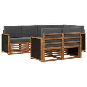 vidaXL Ensemble de canap&eacute;s d'ext&eacute;rieur 6 pc Naturel et Anthracite