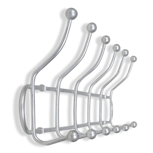 vidaXL Porte-manteau mural avec 12 crochets Acier 2 pcs