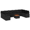 vidaXL Ensemble de canapé de jardin 11 pcs Noir