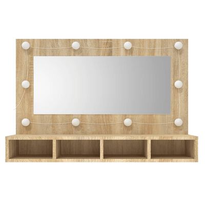 vidaXL Armoire à miroir avec LED Chêne sonoma 90x31,5x62 cm