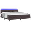 vidaXL Lit &agrave; ressorts avec matelas Marron fonc&eacute; 200 x 200 cm tissu
